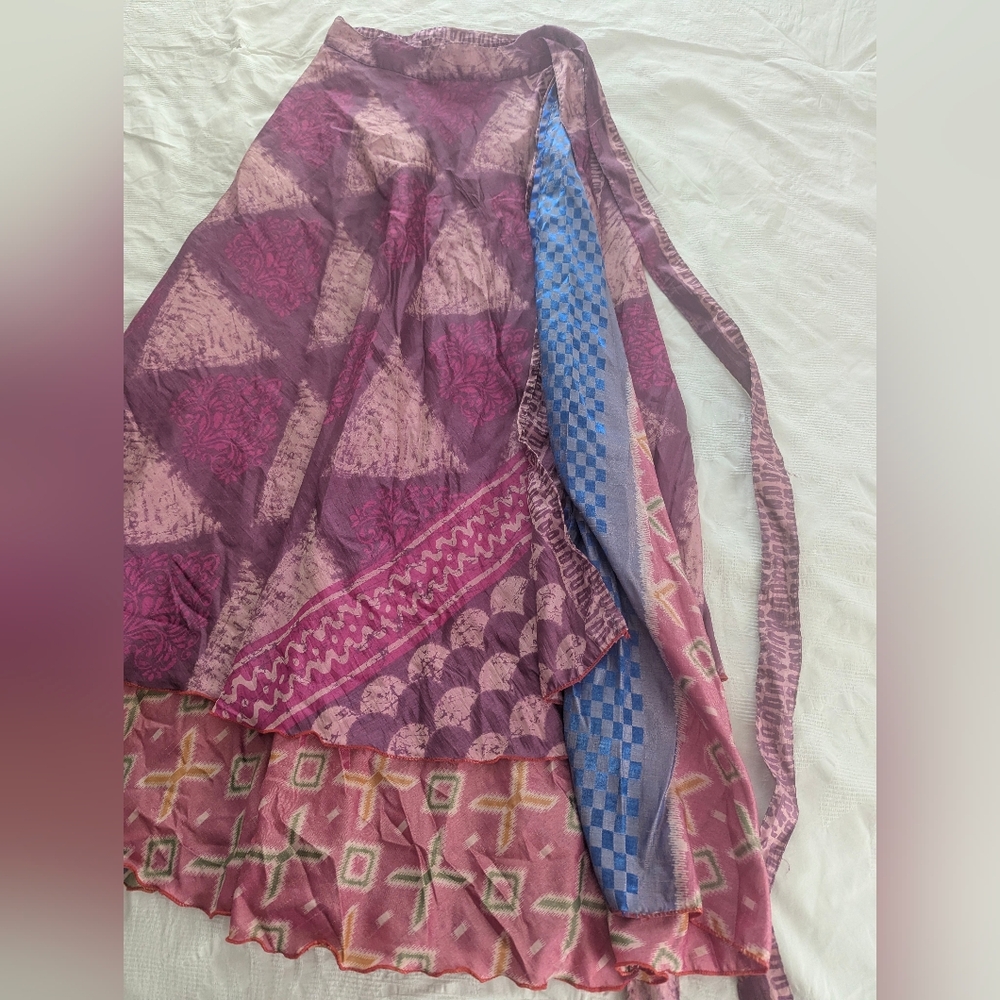 NWOT Cute Things Silk Wrap Skirt